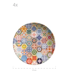 Tafelservice, Keramik Amarante 6 x Speiseteller, 6 x Suppenteller