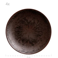 Tafelservice, Keramik Metallic Bronze