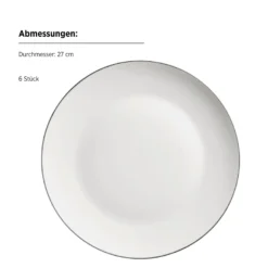 Tafelservice, Porzellan Felise Weiß / Schwarz
