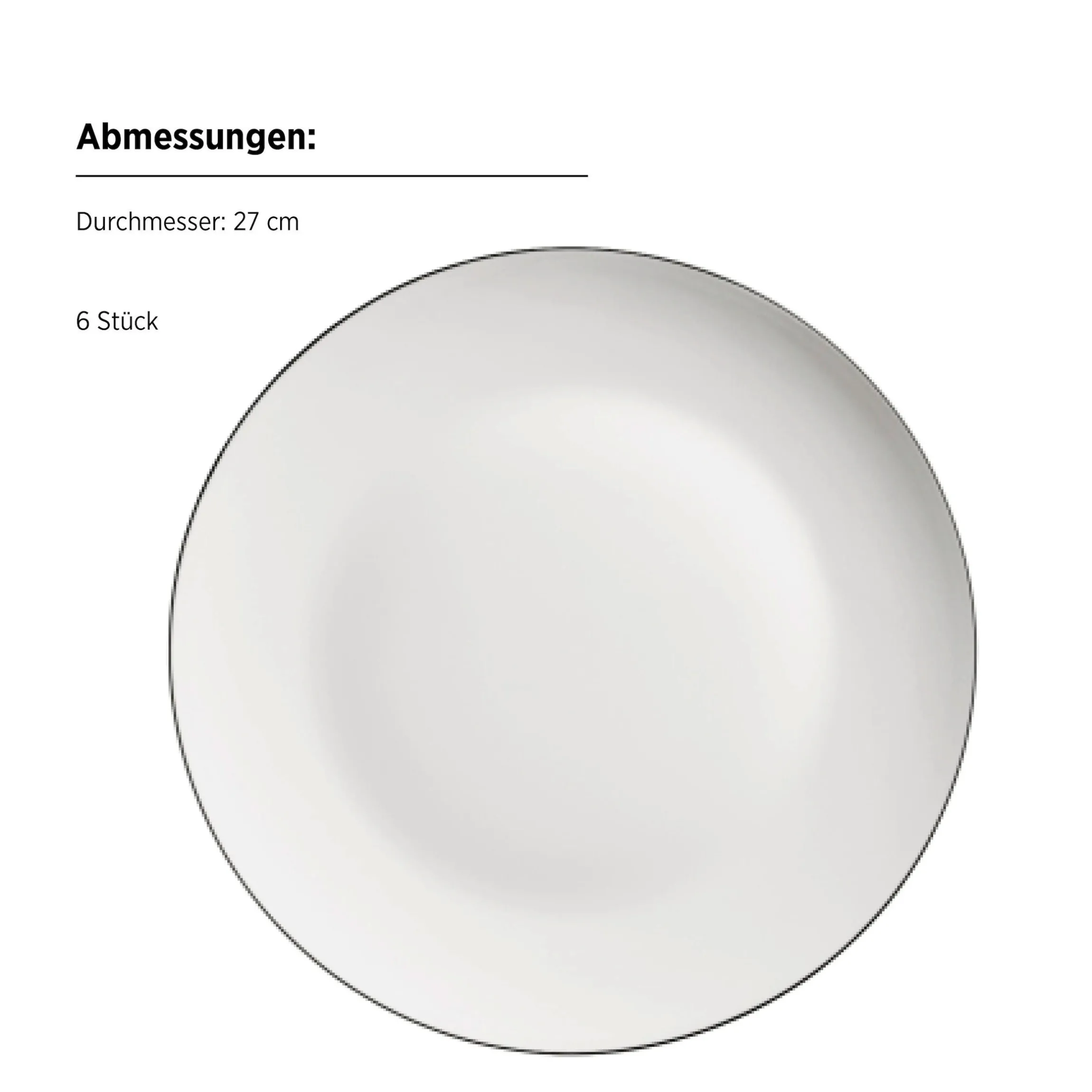 Tafelservice, Porzellan Felise Weiß / Schwarz