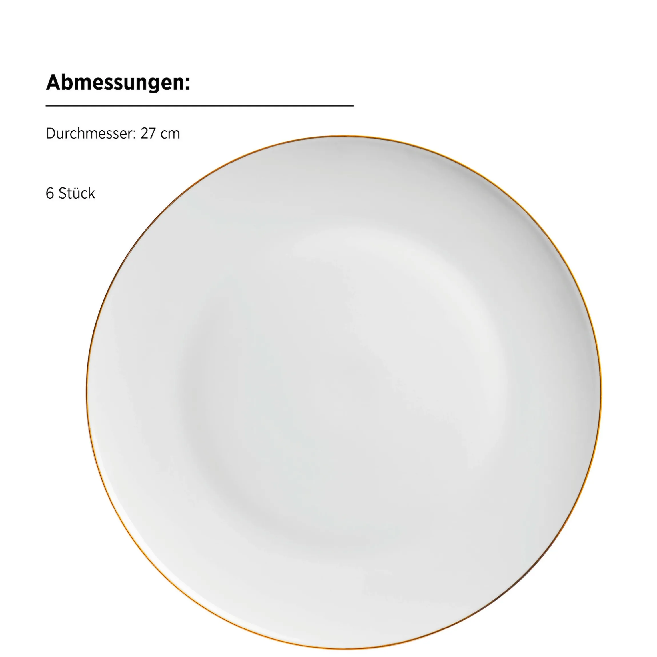 Tafelservice, Porzellan Felise Weiß / Gold