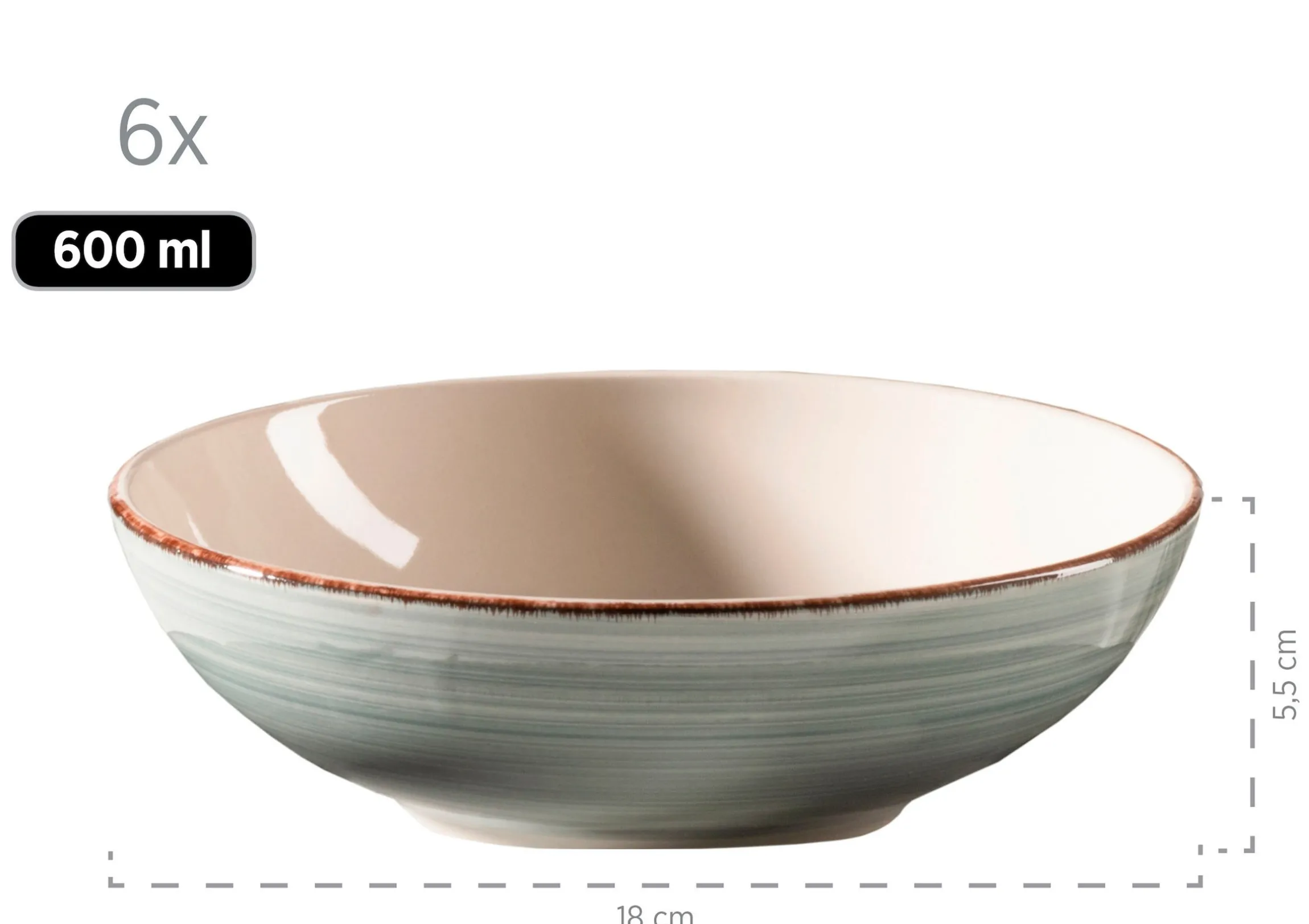 Tafelservice, Steingut Lumaca Rauchblau