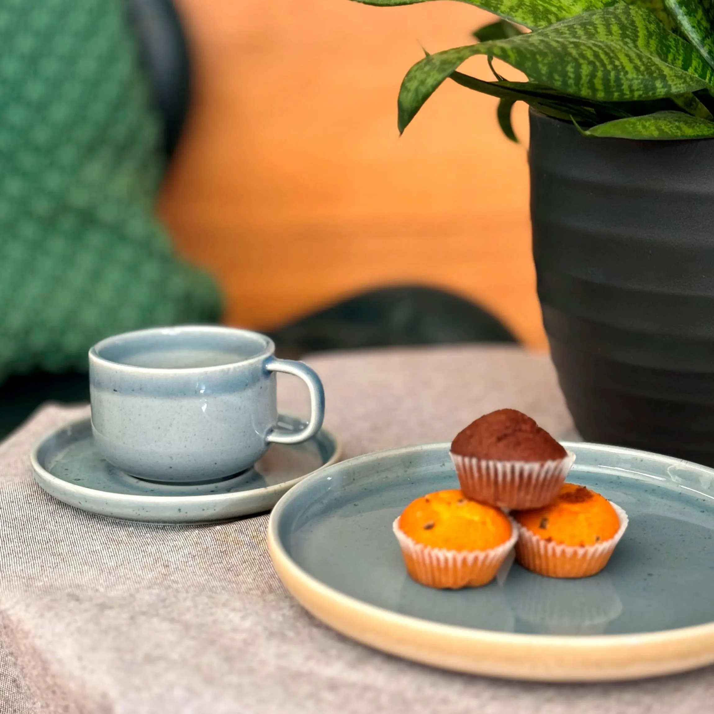 Tafelservice, Steinzeug Candy Blau