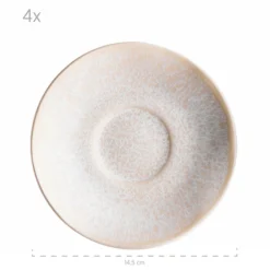 Tassen-Set, Steinzeug Frozen Weiß