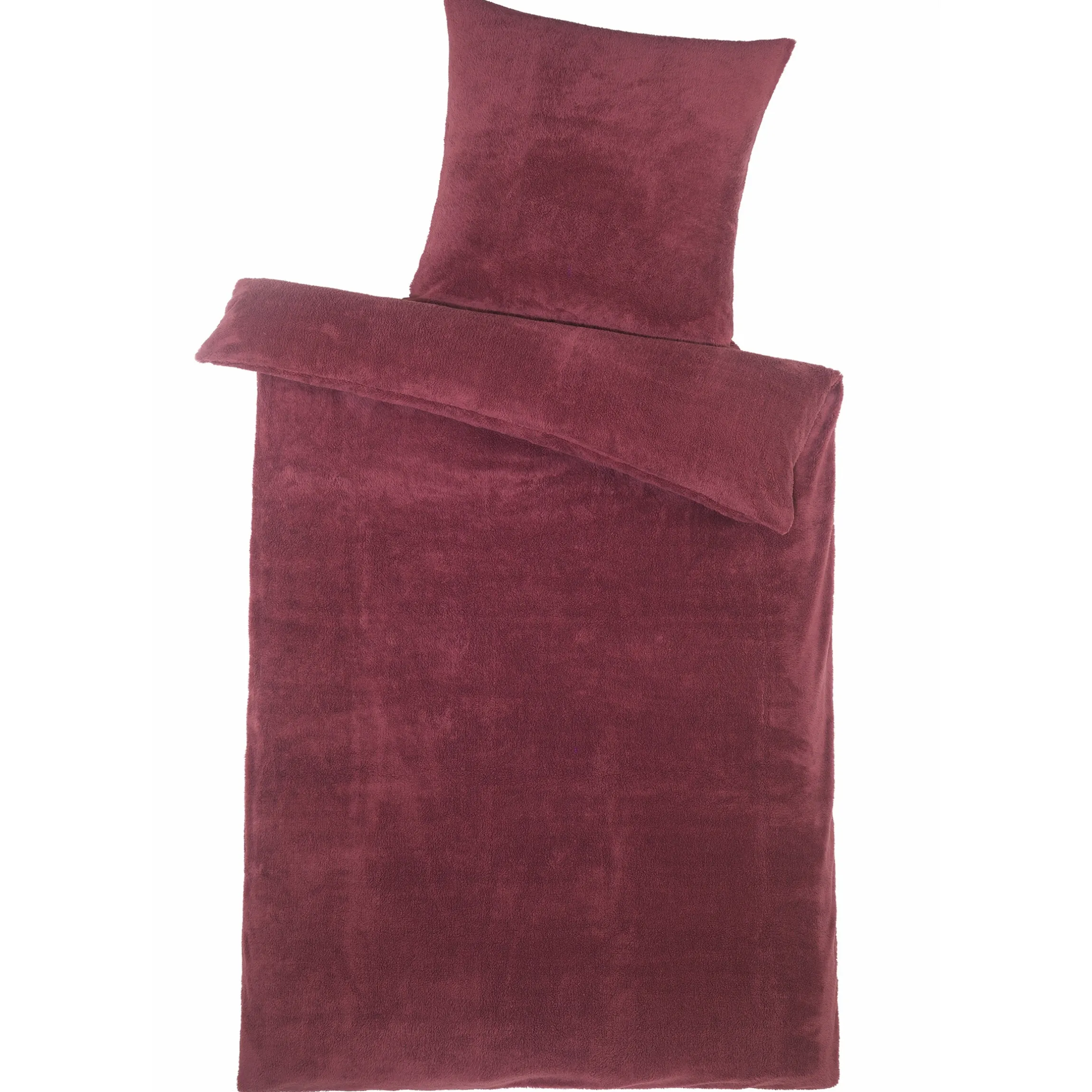 Teddy-Flausch Bettwäsche, 2-teilig, 135x200 cm rot