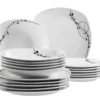 Tellerset, Porzellan Londra 6 x Speiseteller, 6 x Suppenteller, 6 x Dessertteller