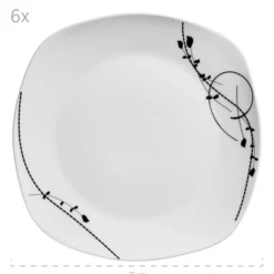 Tellerset, Porzellan Londra 6 x Speiseteller, 6 x Suppenteller, 6 x Dessertteller