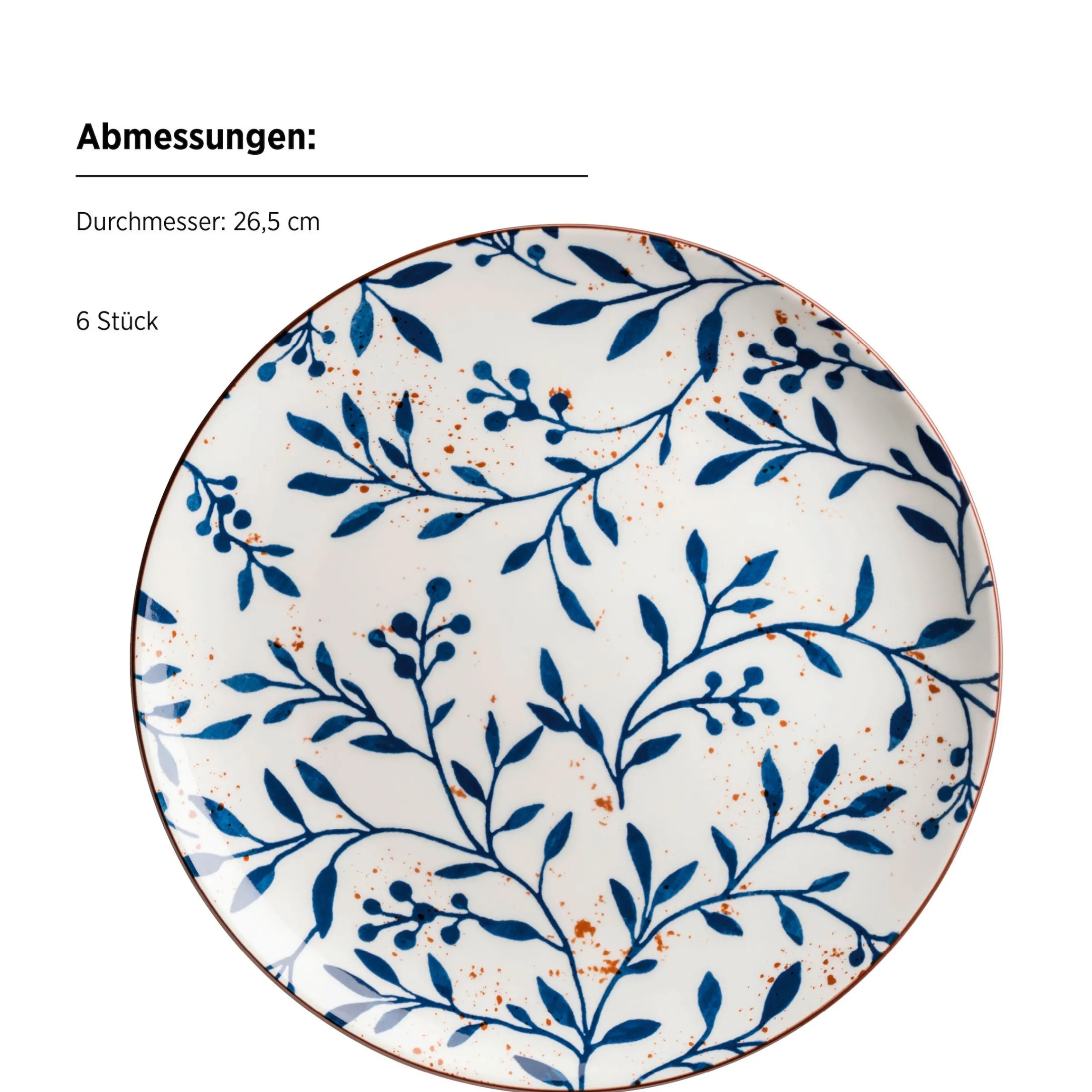 Teller Set, Porzellan Olive Blau
