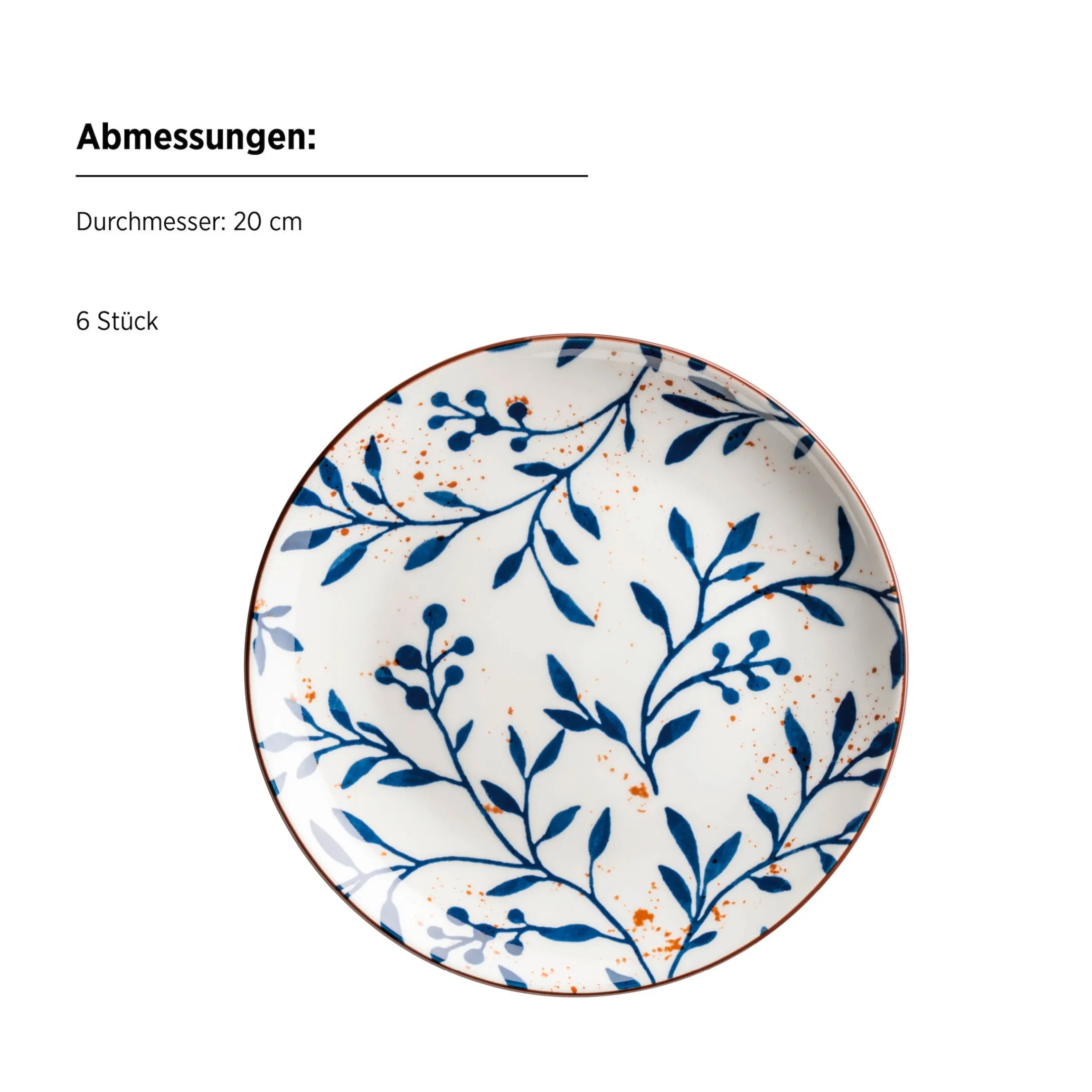 Teller Set, Porzellan Olive Blau