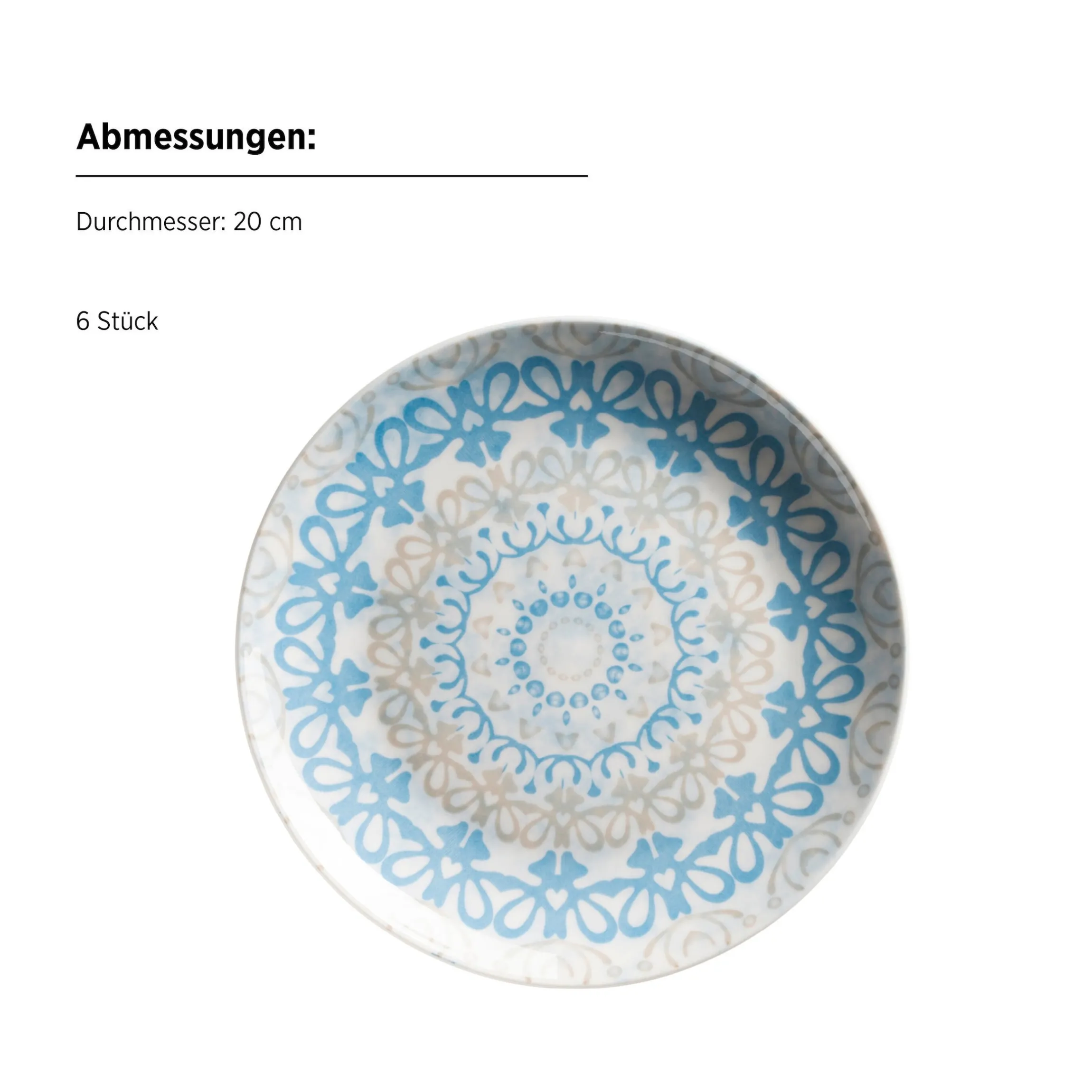 Teller Set, Porzellan Ornea Blau