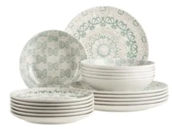 Teller Set, Porzellan Ornea Grün