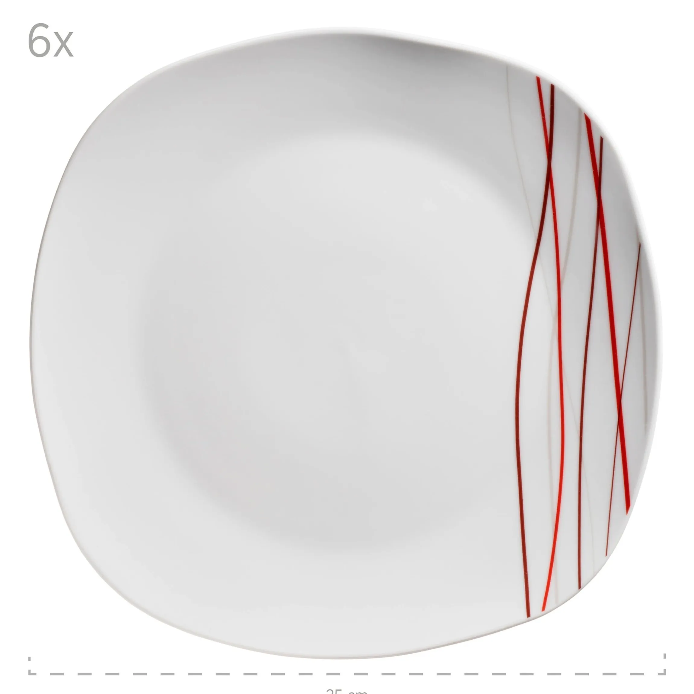 Tellerset, Porzellan Sencilla 6 x Speiseteller, 6 x Suppenteller, 6 x Dessertteller