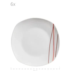 Tellerset, Porzellan Sencilla 6 x Speiseteller, 6 x Suppenteller, 6 x Dessertteller