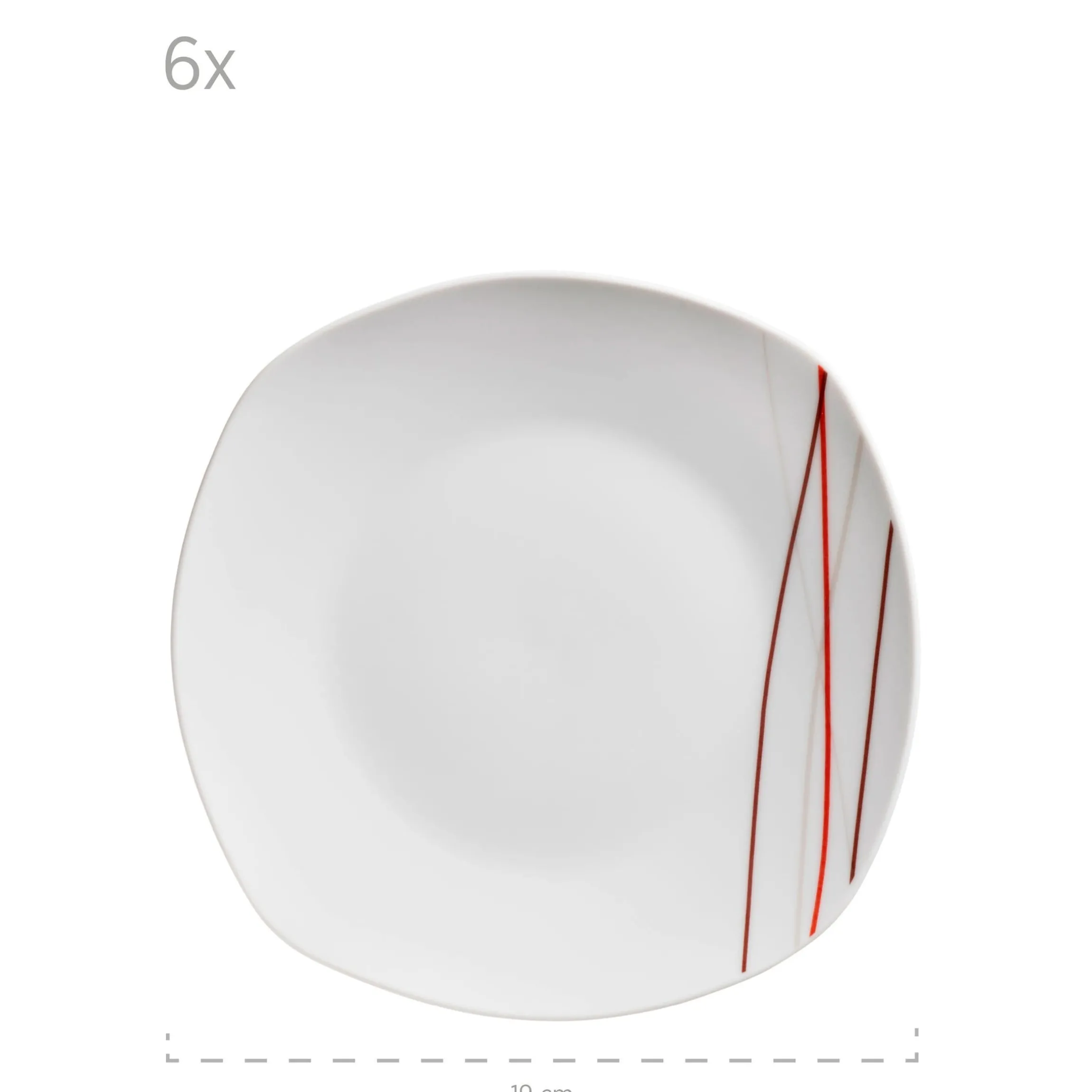 Tellerset, Porzellan Sencilla 6 x Speiseteller, 6 x Suppenteller, 6 x Dessertteller