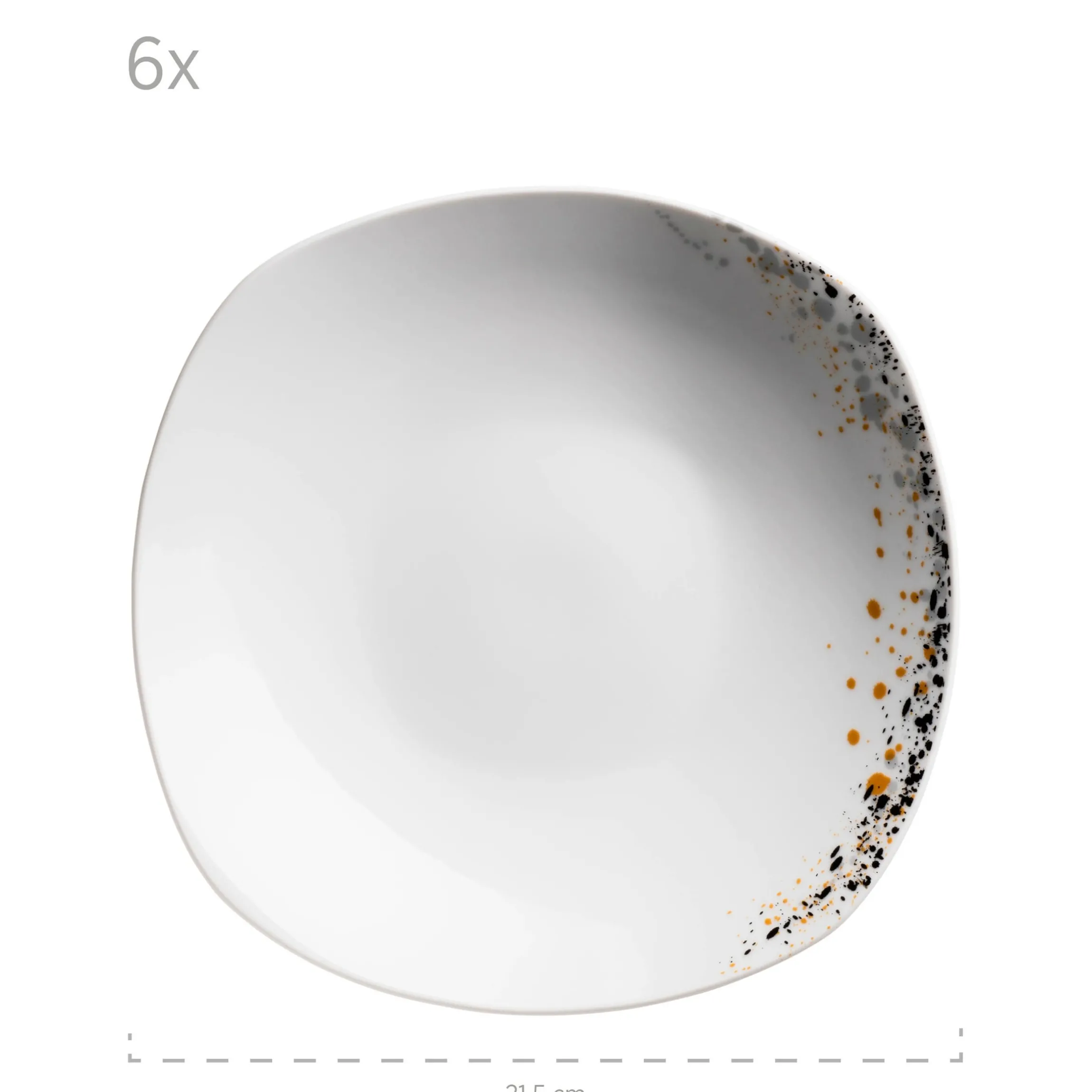 Tellerset, Porzellan Space Dust 6 x Speiseteller, 6 x Suppenteller, 6 x Dessertteller
