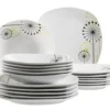 Tellerset, Porzellan Vanesa 6 x Speiseteller, 6 x Suppenteller, 6 x Dessertteller