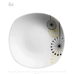Tellerset, Porzellan Vanesa 6 x Speiseteller, 6 x Suppenteller, 6 x Dessertteller