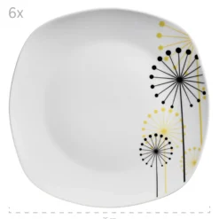 Tellerset, Porzellan Vanesa 6 x Speiseteller, 6 x Suppenteller, 6 x Dessertteller