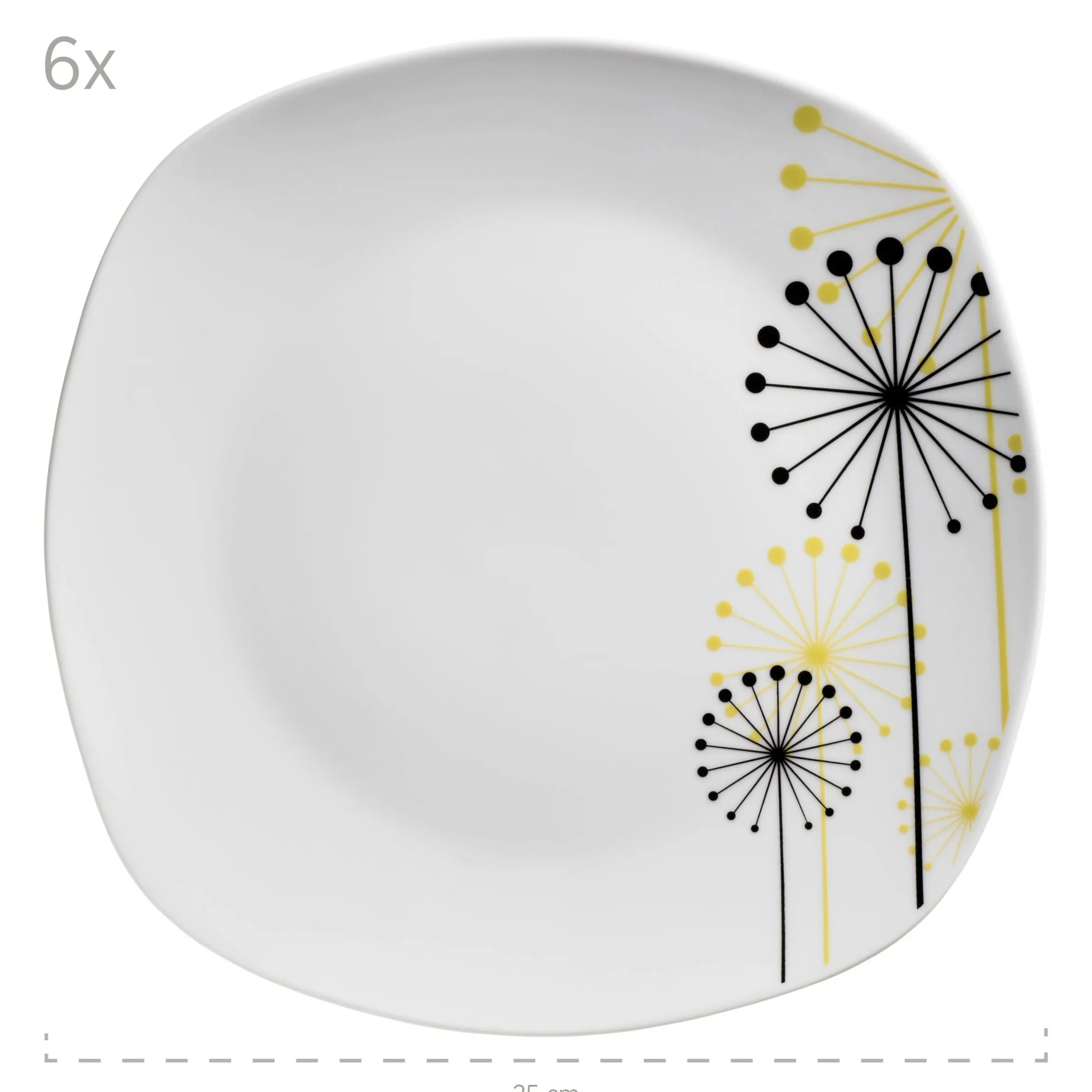 Tellerset, Porzellan Vanesa 6 x Speiseteller, 6 x Suppenteller, 6 x Dessertteller