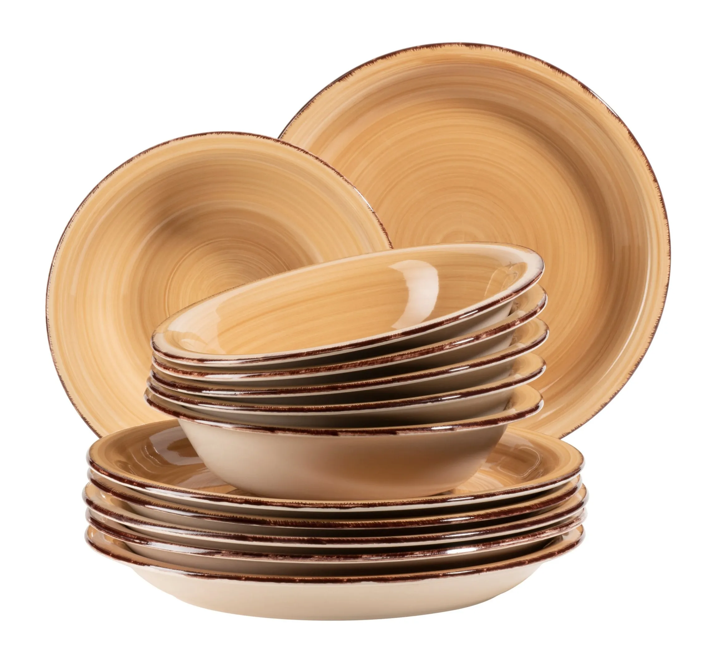 Teller-Set, Steingut Lumaca Koralle