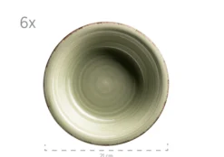 Teller-Set, Steingut Lumaca Olivgrün