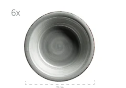 Teller-Set, Steingut Lumaca Rauchblau