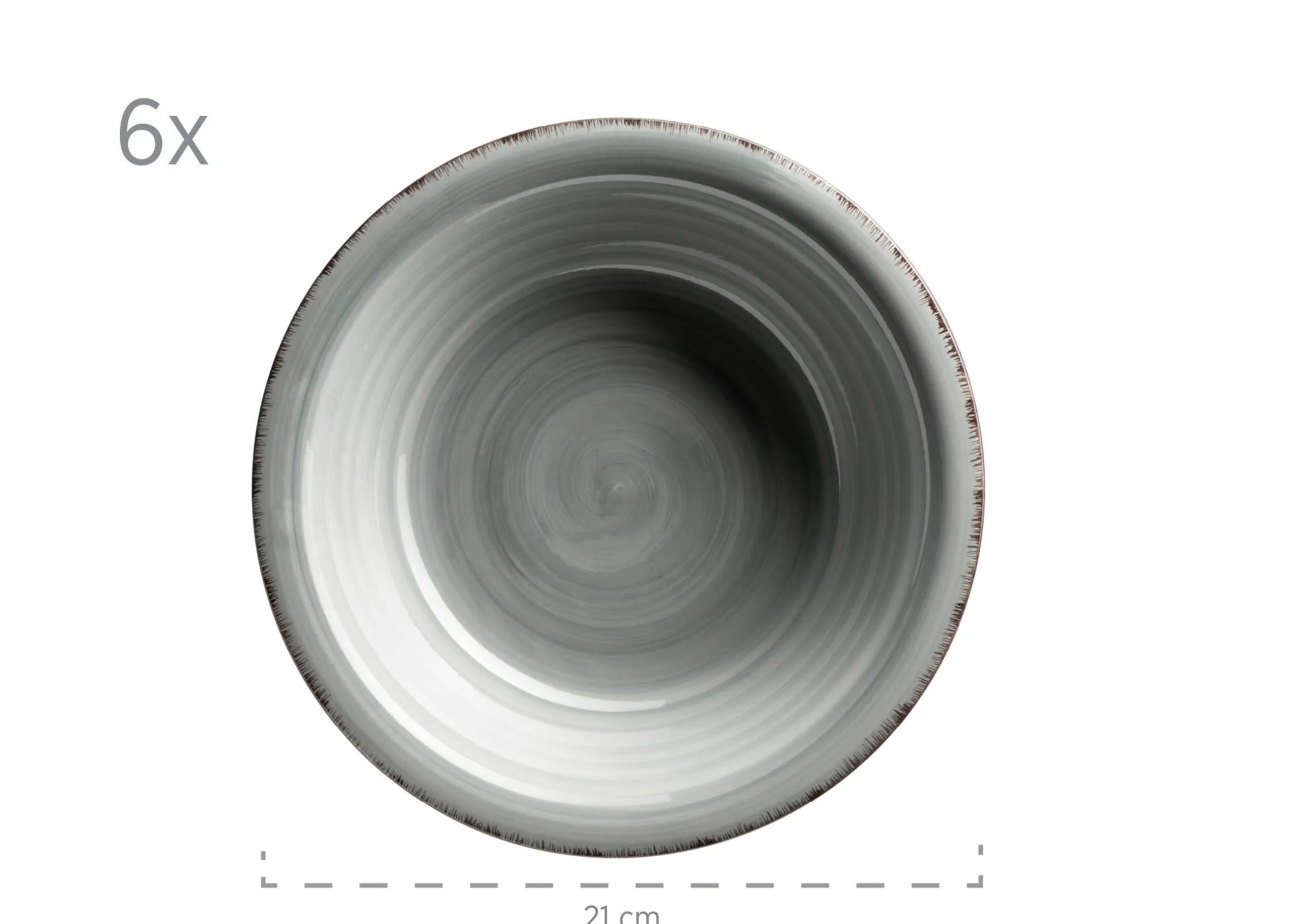 Teller-Set, Steingut Lumaca Rauchblau