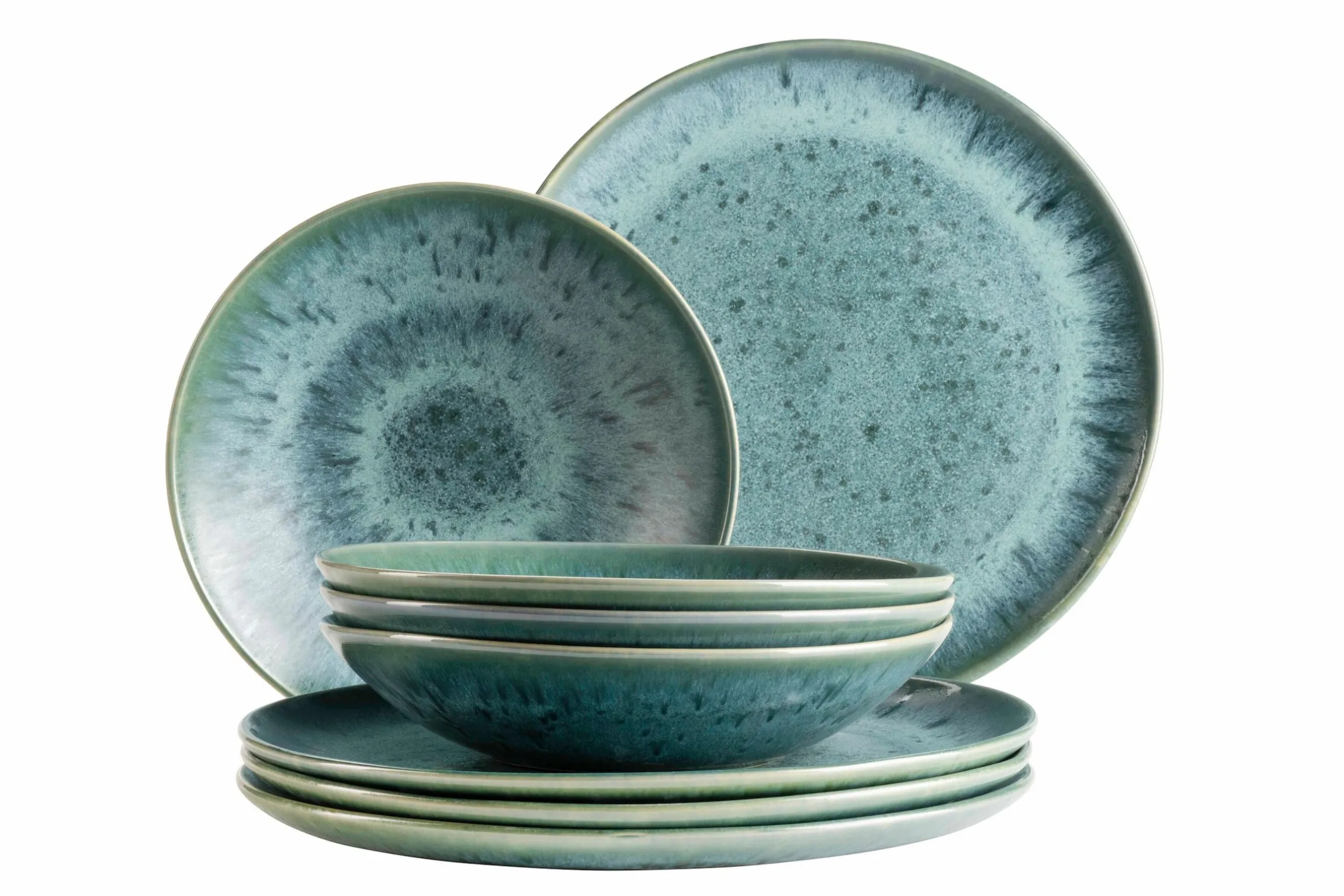 Teller Set, Steinzeug Carellia Blau