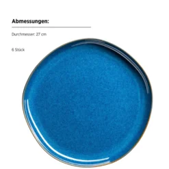 Teller Set, Steinzeug Cordelia Königsblau