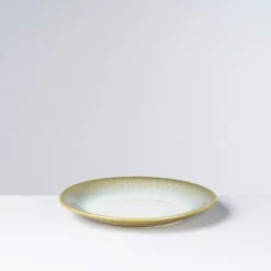 Teller-Set, Steinzeug Flussufer blau, grün, weiß