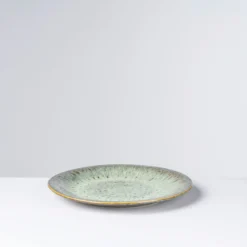 Teller-Set, Steinzeug Flussufer blau, grün, braun