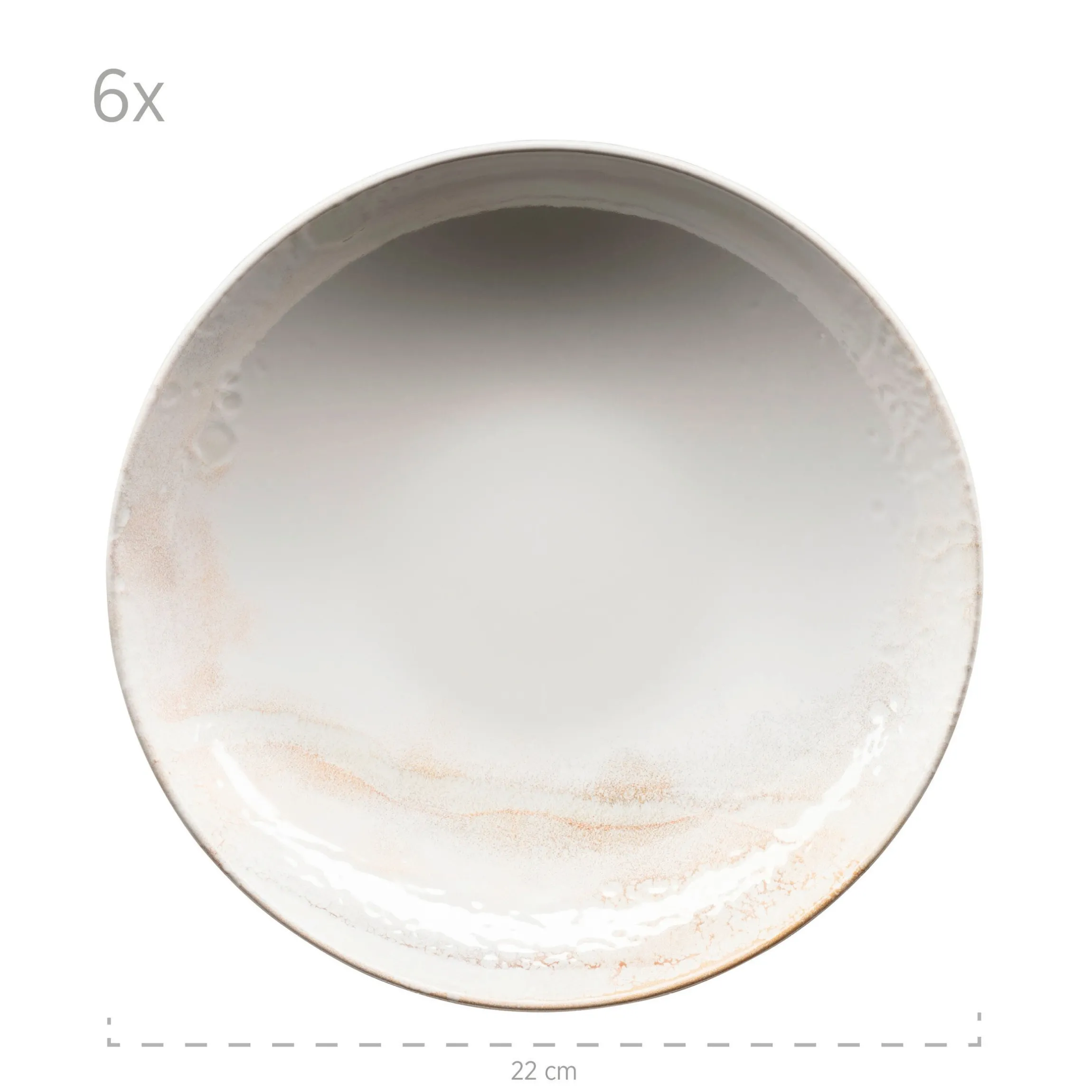 Teller-Set, Steinzeug Ossia 6 x Suppenteller, 6 x Speiseteller, 6 x Dessertteller