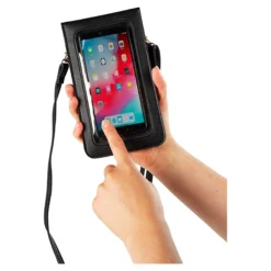 Touchscreen-Tasche "Ida" personalisiert mit Initialen schwarz