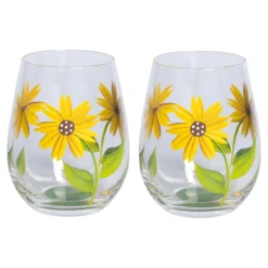 Trinkgläser „Sonnenblume“, 2 Stück je 550 ml