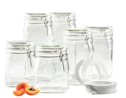 Vorratsglas-Set mit Deckel, Glas Gothika 7 x Einmachglas