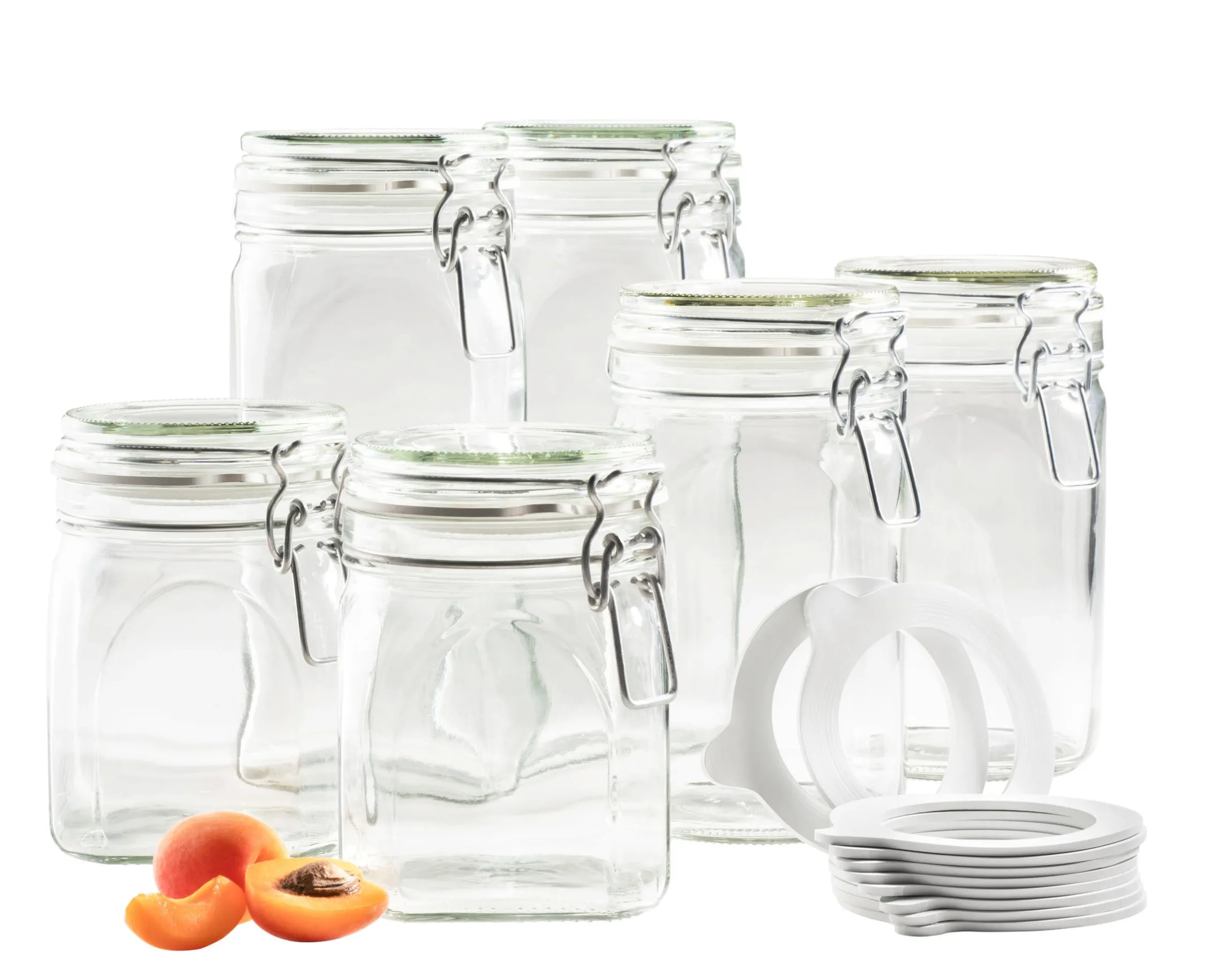 Vorratsglas-Set mit Deckel, Glas Gothika 7 x Einmachglas