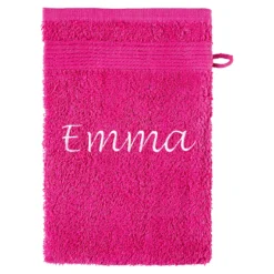 Waschlappen personalisiert mit Namen, 1 Stück, 100% Baumwolle pink