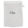Waschlappen personalisiert mit Namen, 1 Stück, 100% Baumwolle silber