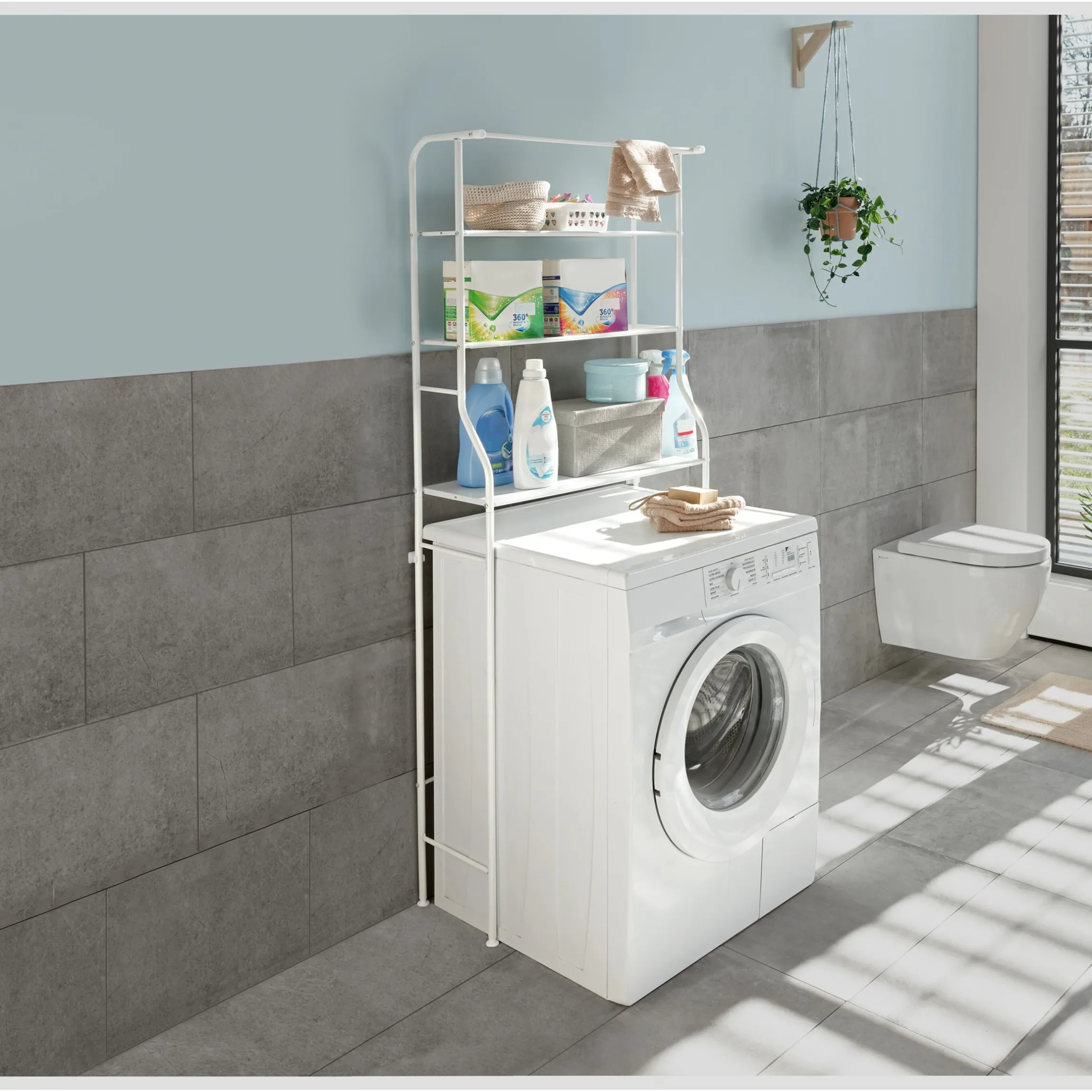Waschmaschinen- und Toilettenregal