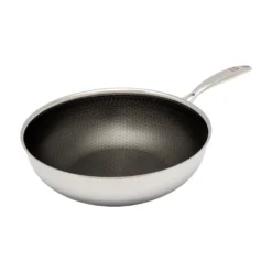 Wok mit Wabenstruktur, Edelstahl, 28 cm