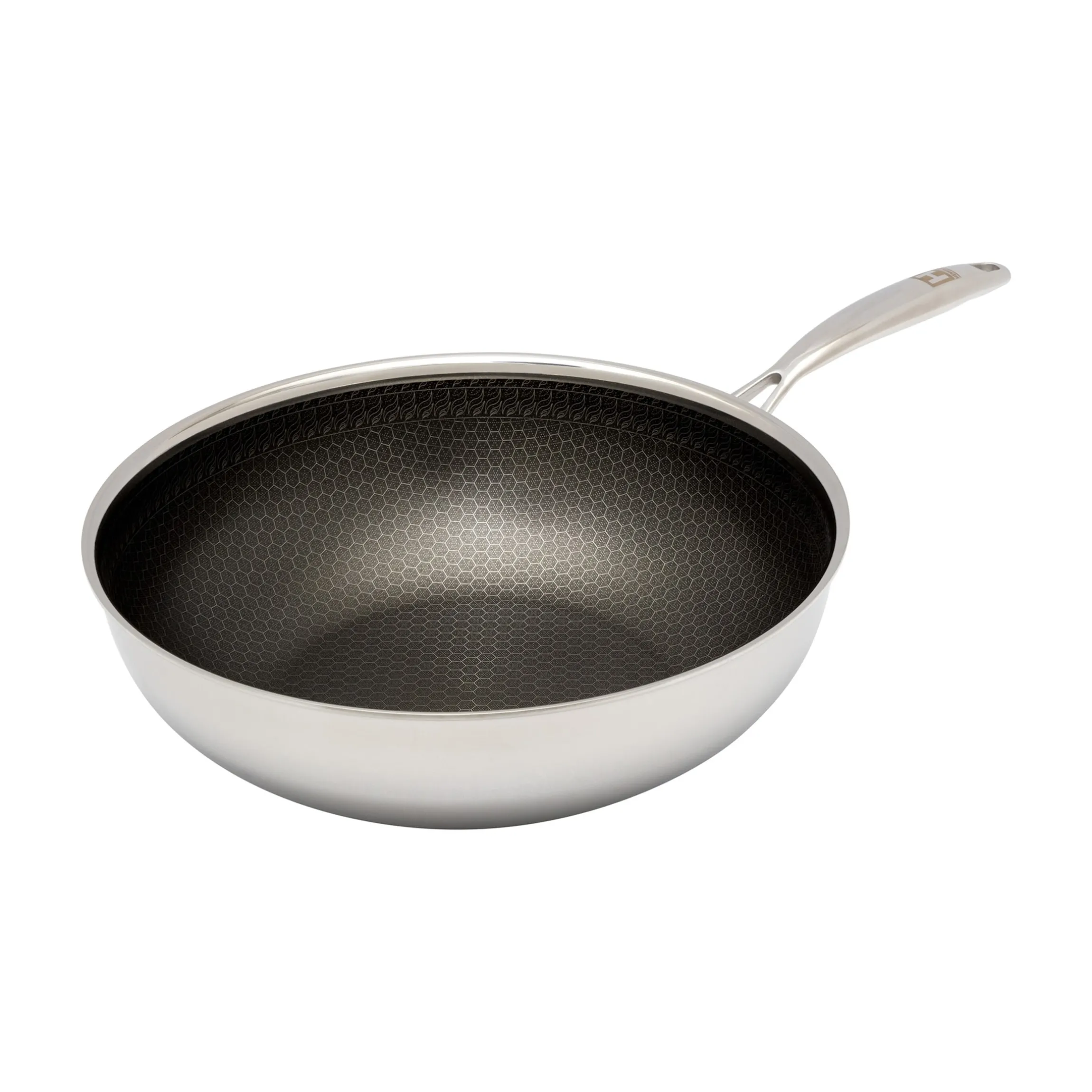 Wok mit Wabenstruktur, Edelstahl, 28 cm
