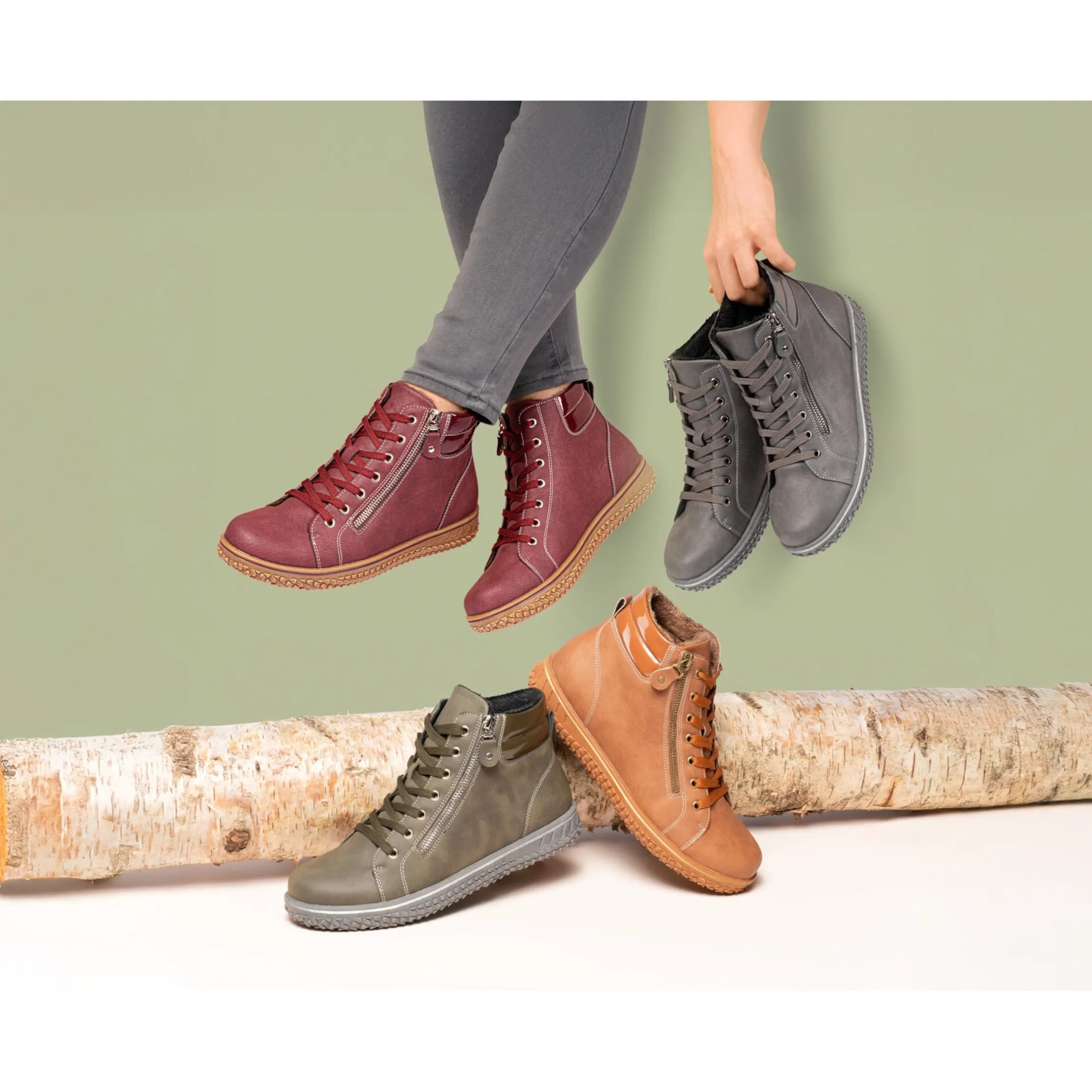 Wärme-Knöchelsneaker "Maria" cognac
