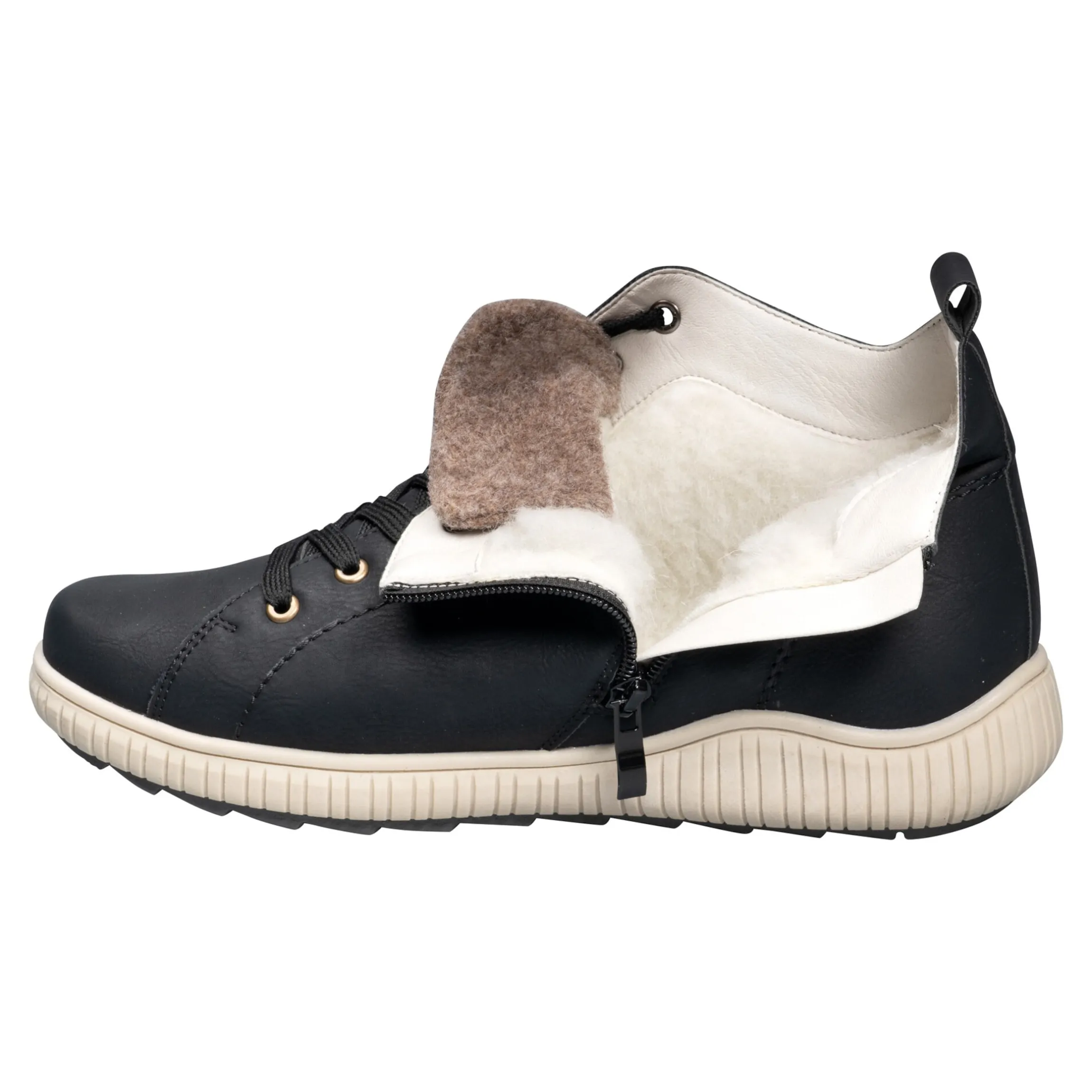 Wärme-Knöchelsneaker mit Wolle "Sabine" schwarz