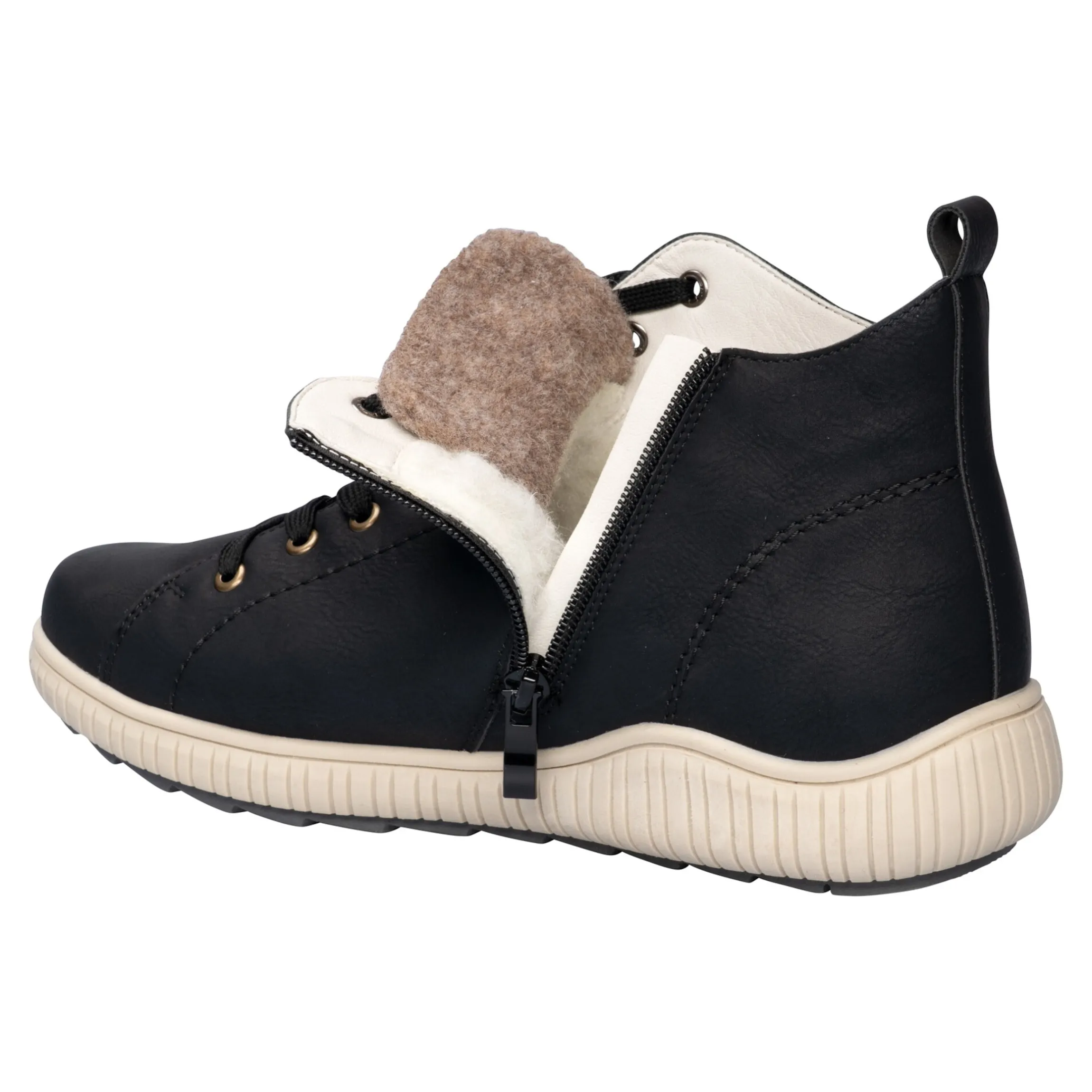 Wärme-Knöchelsneaker mit Wolle "Sabine" schwarz