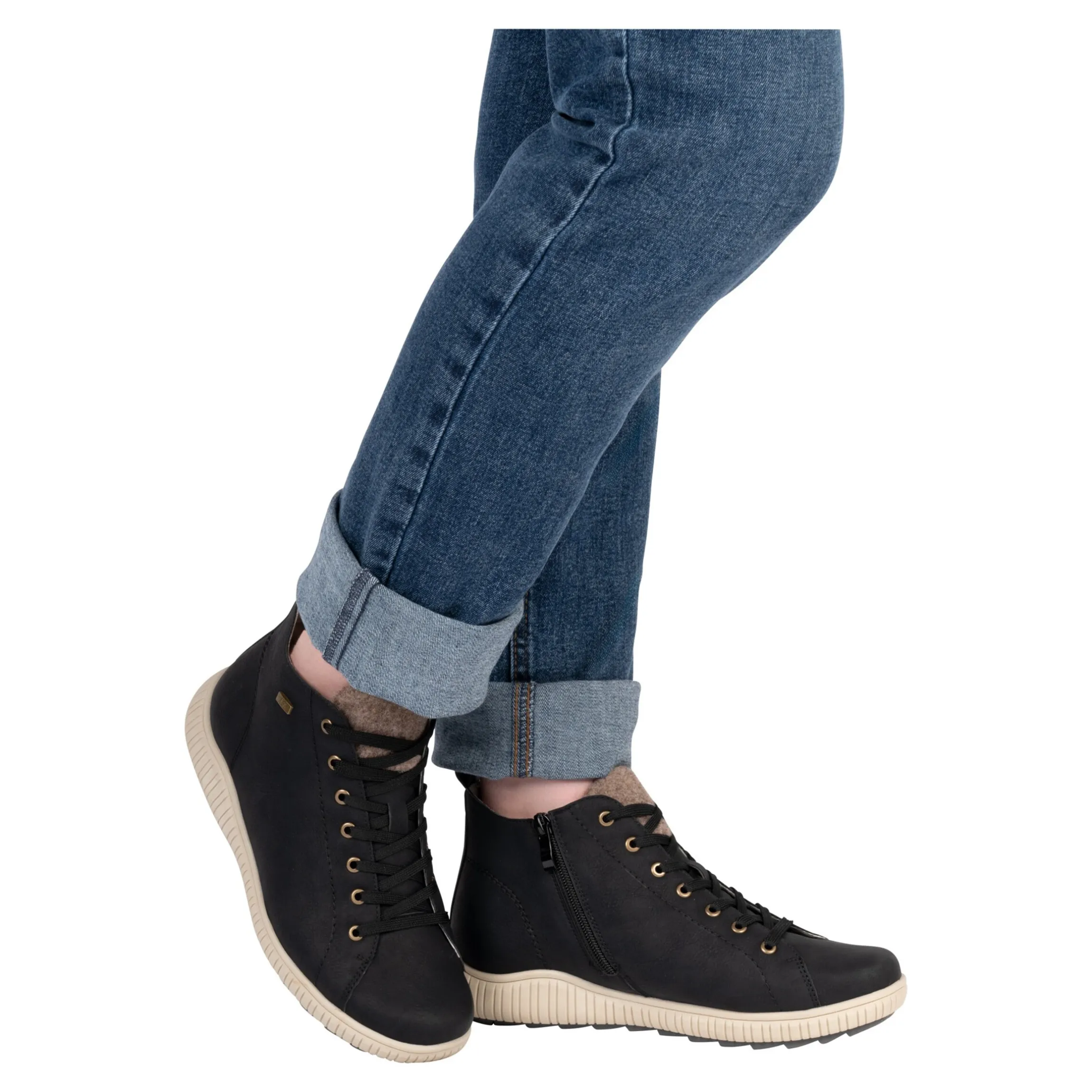 Wärme-Knöchelsneaker mit Wolle "Sabine" schwarz