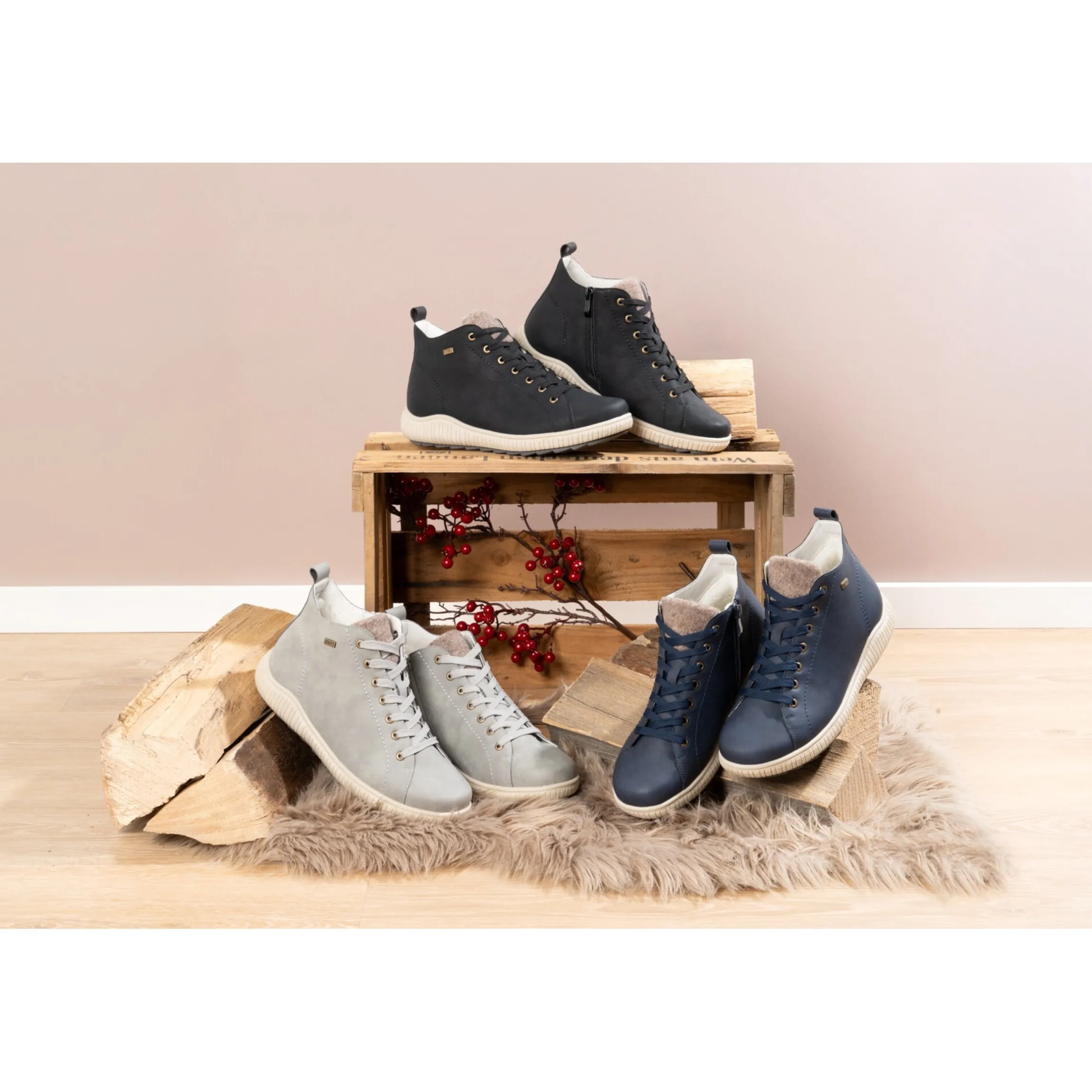 Wärme-Knöchelsneaker mit Wolle "Sabine" grau