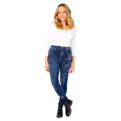 Wärme-Leggings „Jeans-Flower“