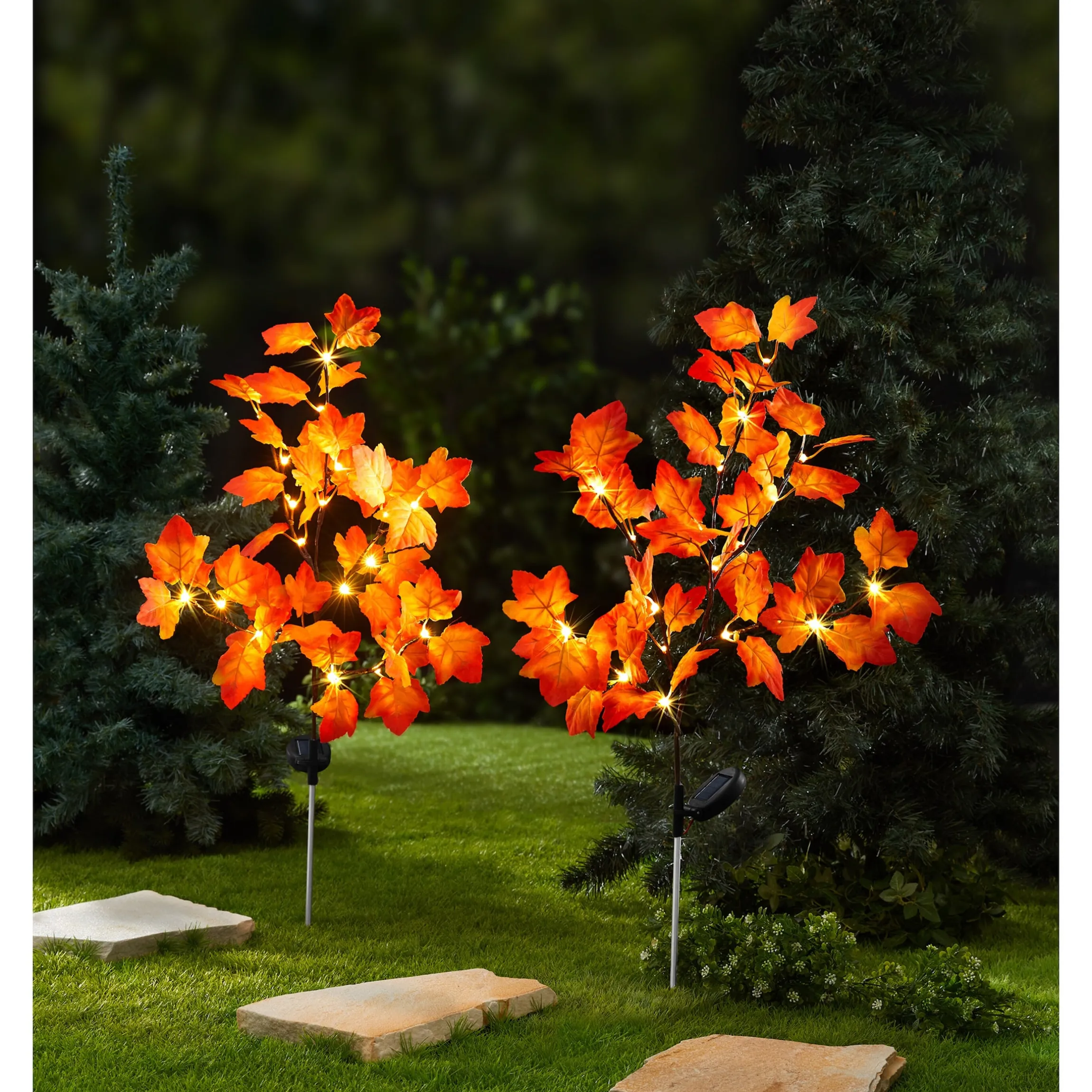 XL-Solar-Gartenstecker Blätterzweig "Ahornblatt"